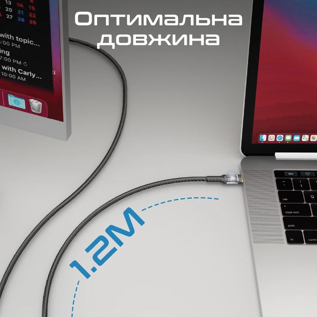 Кабель Promate Lucidline-CC120 USB-C to USB-C 100W Power Delivery 1.2 м Black (lucidline-cc120.black) - изображение 6