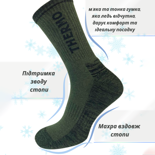 Набор мужских носков теплых высоких хлопковых Лео Thermo Махровая Стопа 40-45 3 пары Олива (ROZ6501054562) - Фото 5 Набор мужских носков теплых высоких хлопковых Лео Thermo Махровая Стопа 40-45 3 пары Олива (ROZ6501054562) - изображение 5