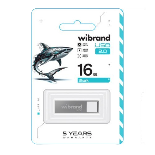 Флешка 16Гб USB 2.0 срібло Shark Wibrand - зображення 2