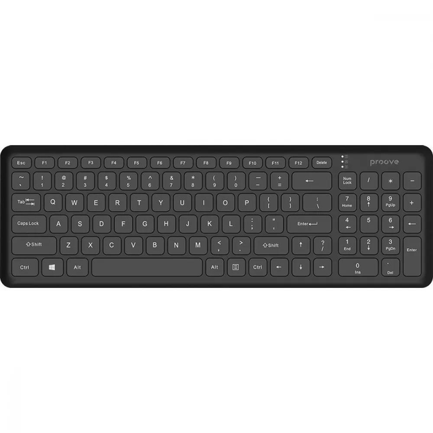 Бездротова мембранна тонка клавіатура Proove Classic Code (Ukraine Layout), Black - зображення 1