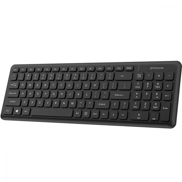 Бездротова мембранна тонка клавіатура Proove Classic Code (Ukraine Layout), Black - зображення 2