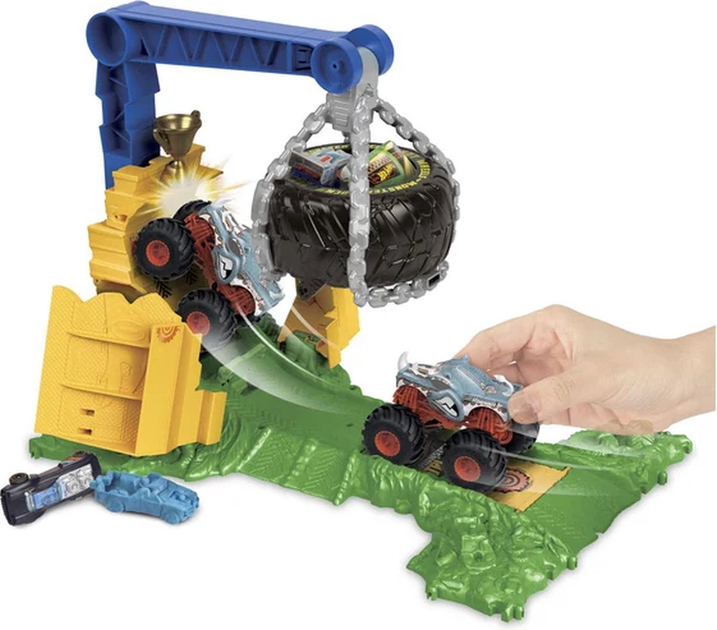 Ігровий набір Hot Wheels Monster Truck Arena Smashers Rhinomite's Chargin' Challenge (0194735195480) - зображення 6