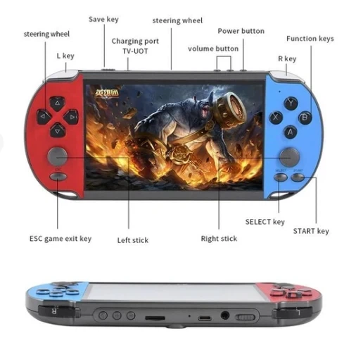 Игровая портативная консоль на 10000 игр PSP X7 с экраном 5,1 дюймов ТВ-выход - изображение 3