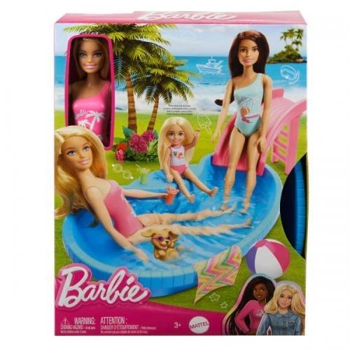 Набор "Развлечения у бассейна" Barbie HRJ74 - Фото 2 Набор "Развлечения у бассейна" Barbie HRJ74 - изображение 2