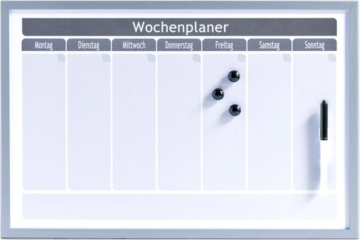 Магнітна дошка Zeller Wochenplaner з 3 магнітами 60 x 40 см (4003368115153) - зображення 1
