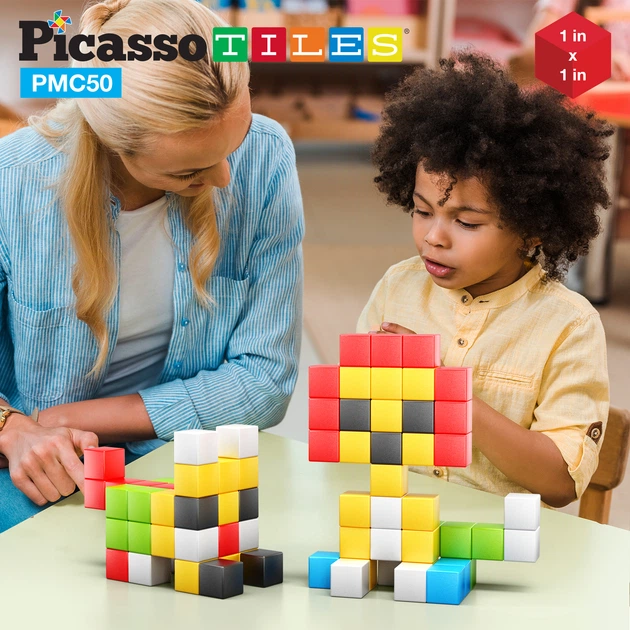 Магнитный конструктор Picasso Tiles Building Cubes 50 деталей (817338023645) - Фото 8 Магнитный конструктор Picasso Tiles Building Cubes 50 деталей (817338023645) - изображение 8