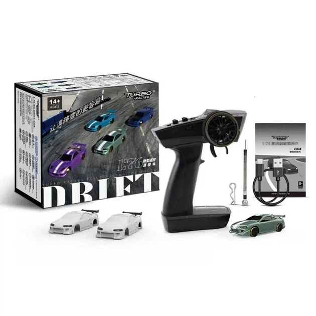 Turbo Racing 1:76 RC Drift Car ＋ドローンセット Міні дрифт машинка на радіокеруванні Turbo Racing C62 RC 1/76