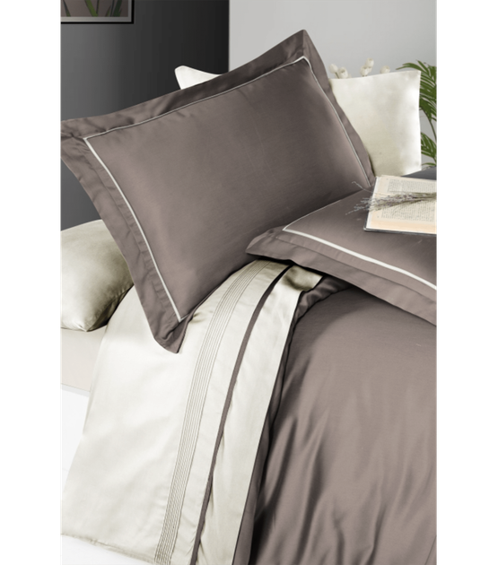 Комплект постельного белья Deluxe Satin First Choice - First Choice - S-416 SERENİTY MİNK CREAM - Евро - Коричневый - Фото 2 Комплект постельного белья Deluxe Satin First Choice - First Choice - S-416 SERENİTY MİNK CREAM - Евро - Коричневый - изображение 2