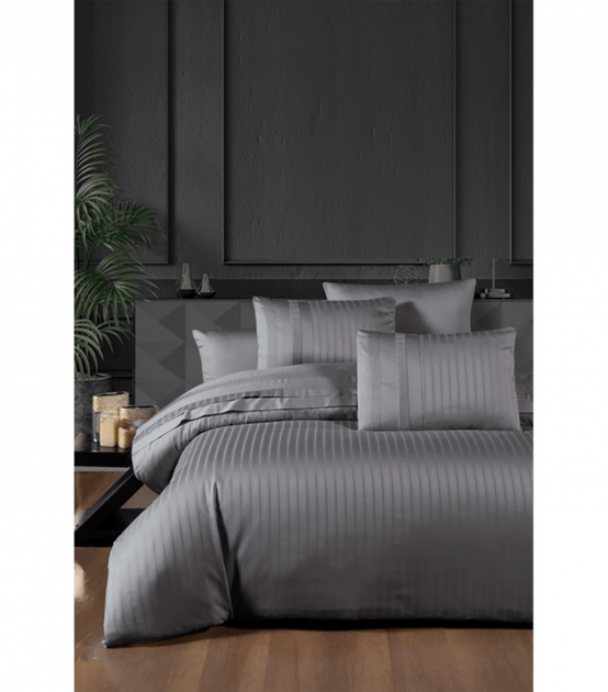 Комплект постельного белья Deluxe Satin Dark Series First Choice - First Choice - DLX-83 New Trend Quicksilver - Евро - Серый - Фото 1 Комплект постельного белья Deluxe Satin Dark Series First Choice - First Choice - DLX-83 New Trend Quicksilver - Евро - Серый - изображение 1