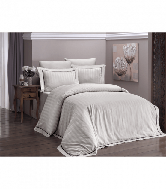 Комплект постельного белья Deluxe Satin First Choice - First Choice - DLX-16 NOVEL LİNE SAND - Евро - Молочный - Фото 1 Комплект постельного белья Deluxe Satin First Choice - First Choice - DLX-16 NOVEL LİNE SAND - Евро - Молочный - изображение 1