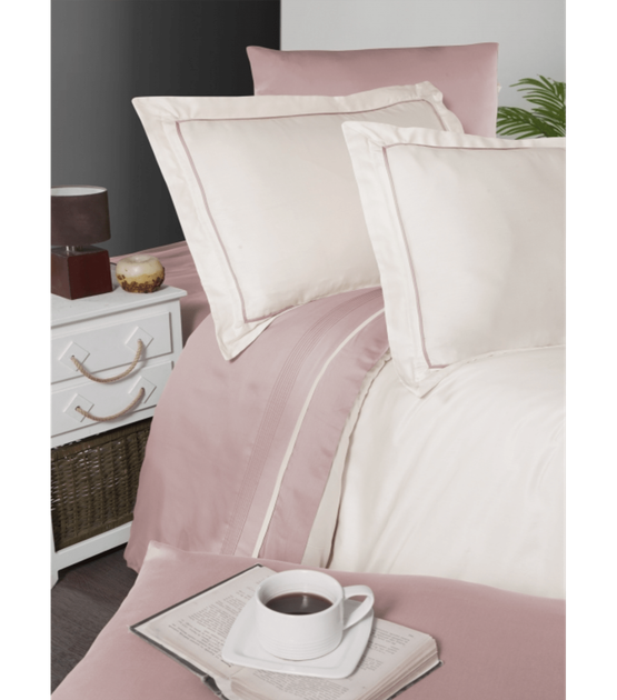 Комплект постельного белья Deluxe Satin First Choice - First Choice - S-411 SERENİTY IVORY POWDER - Евро - Розовый - изображение 2