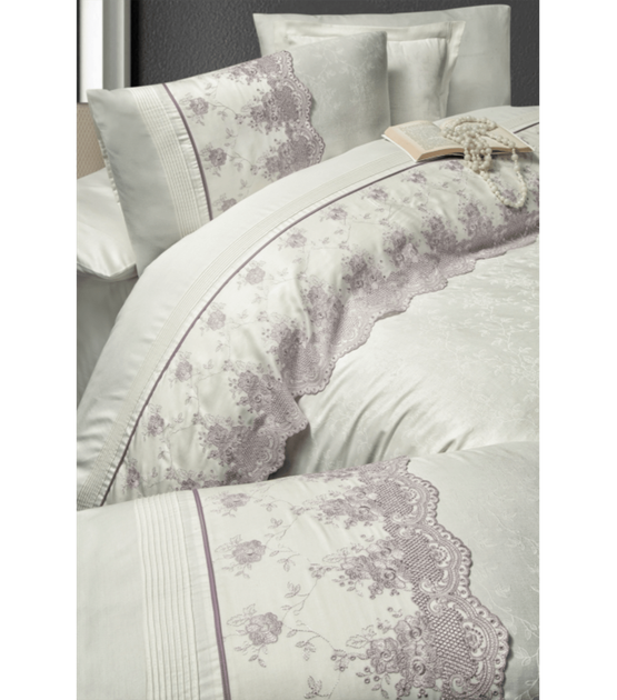 Комплект постельного белья VIP Moonlight Satin First Choice - First Choice - V.I.P-181 MALVİN - Евро - Молочный - Фото 2 Комплект постельного белья VIP Moonlight Satin First Choice - First Choice - V.I.P-181 MALVİN - Евро - Молочный - изображение 2