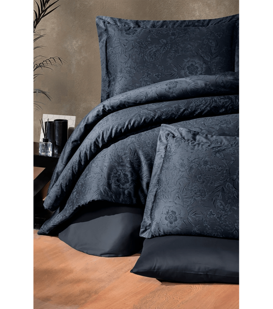 Комплект постельного белья Satin Cotton First Choice - First Choice - S-127 Advina Eclipse - Полуторный - Темно-серый - изображение 2