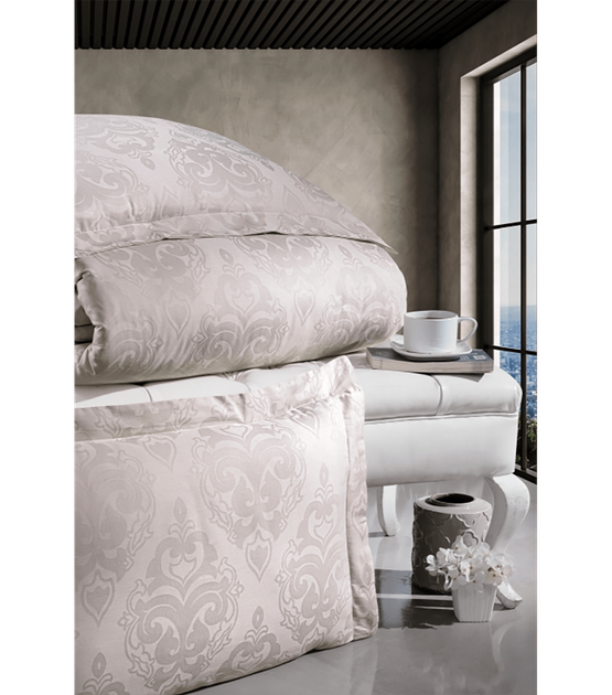 Комплект постельного белья Jacquard Satin First Choice - First Choice - JS-132 Sofya Champagne - Евро - Шампань - Фото 2 Комплект постельного белья Jacquard Satin First Choice - First Choice - JS-132 Sofya Champagne - Евро - Шампань - изображение 2