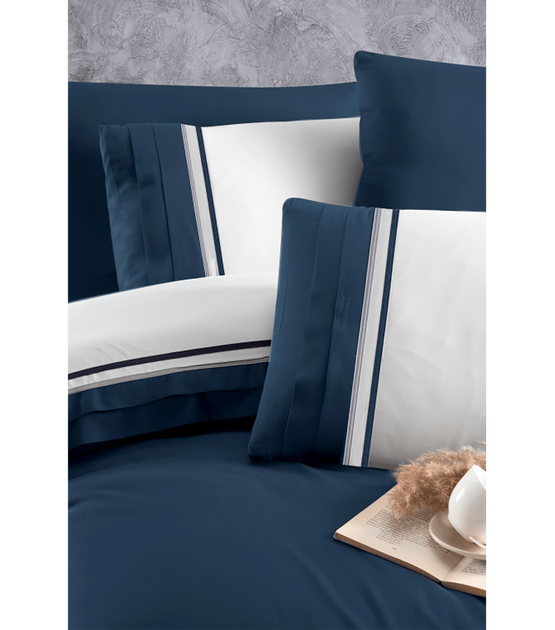 Комплект постельного белья Deluxe Satin First Choice - First Choice - DLX-621 Groovy Denim - Евро - Темно-синий - изображение 2