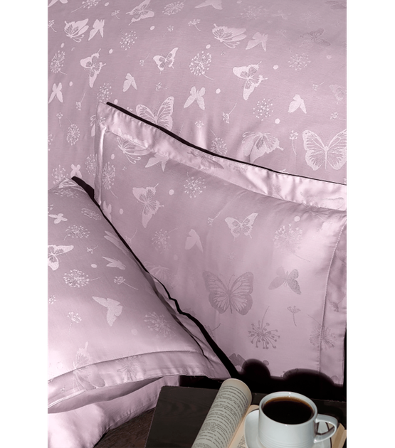 Комплект постельного белья Jacquard Satin First Choice - First Choice - JS-212 Corina Lavender - Евро - Светло-фиолетовый - изображение 2