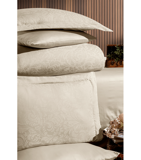 Комплект постельного белья Jacquard Satin First Choice - First Choice - JS-17 Tecna Champagne - Евро - Шампань - изображение 2