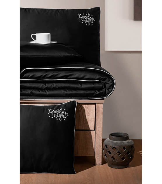 Комплект постельного белья Deluxe Satin Dark Series First Choice - First Choice - DLX-602 Timeless Black - Евро - Черный - изображение 2