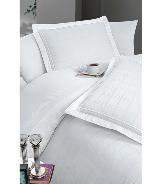 Комплект постельного белья Deluxe Satin First Choice - First Choice - DLX-735 Royce White - Евро - Белый - изображение 2