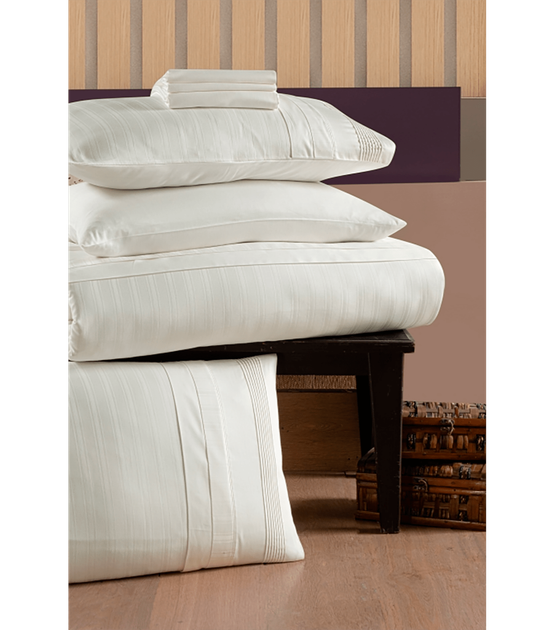 Комплект постельного белья Deluxe Satin First Choice - First Choice - DLX-84 New Trend Cream - Евро - Кремовый - изображение 2
