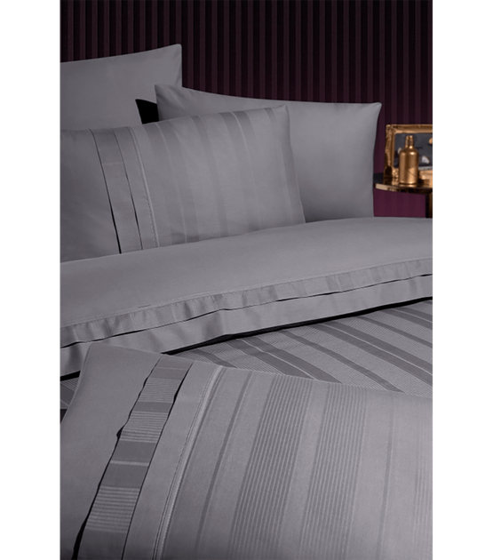 Комплект постельного белья Deluxe Ranforce Dark Series First Choice - First Choice - RDLX-206 Glosland Quicksilver - Евро - Серый - Фото 2 Комплект постельного белья Deluxe Ranforce Dark Series First Choice - First Choice - RDLX-206 Glosland Quicksilver - Евро - Серый - изображение 2