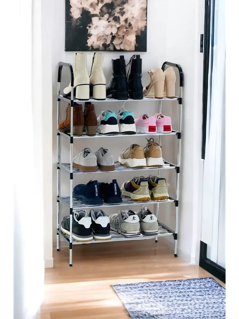 Напольна полиця для взуття на 5 полиць 58х26х99 см New shoe rack - зображення 4