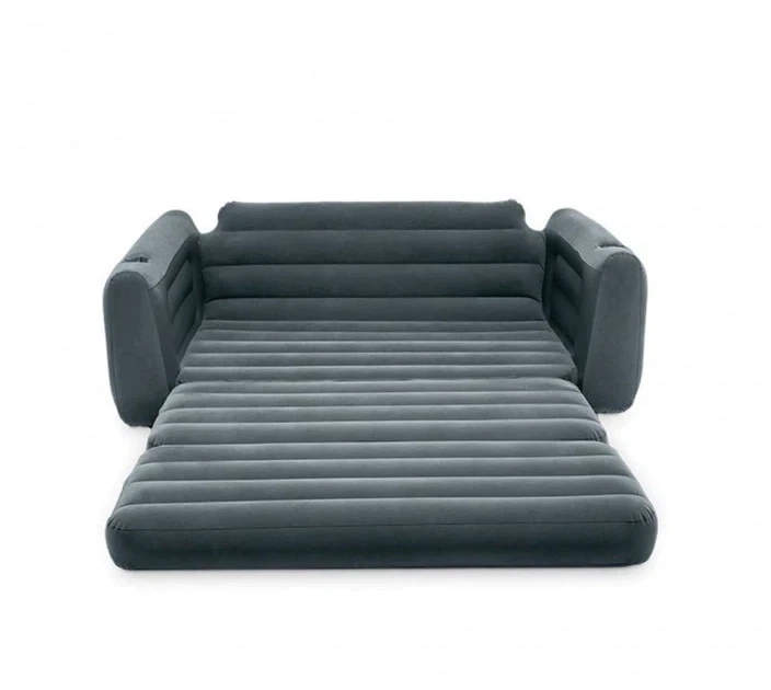 Двуспальный надувной диван трансформер Intex 66552 Pull-Out Sofa 203 x 224 x 66 см Серый - изображение 3