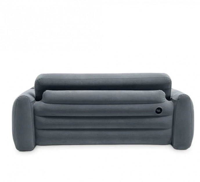 Двуспальный надувной диван трансформер Intex 66552 Pull-Out Sofa 203 x 224 x 66 см Серый - изображение 4