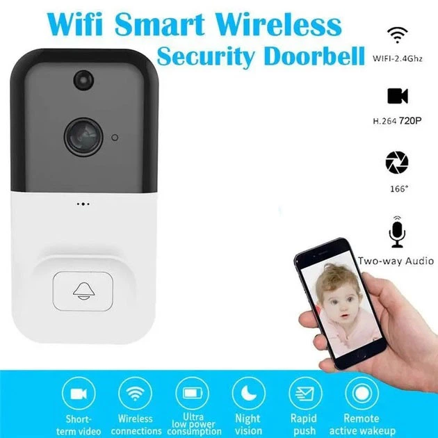 Бездротова відеокамера дверного дзвінка домофон SMART DOORBELL X5 wifi - Фото 1 Бездротова відеокамера дверного дзвінка домофон SMART DOORBELL X5 wifi - зображення 1