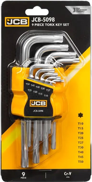 Набор Г-образных ключей TORX JCB 9 предметов (JCB-5098) (СТ-00166198) - изображение 2