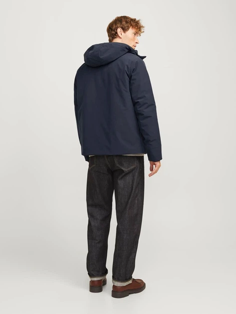 Куртка демисезонная с капюшоном мужская Jack & Jones 12258405-1716 S Темно-синяя (5715603177947) - изображение 2