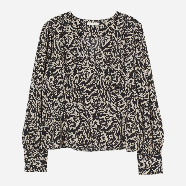 Блузка женская H&M 9299293wer S Черная с белым (PS2030000326563) - изображение 1