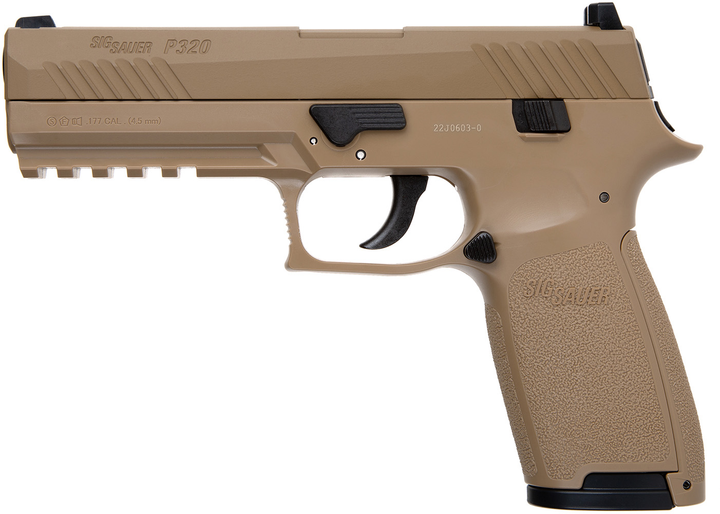 Пістолет пневматичний Sig Sauer P320 кал. 177 Coyote Tan (AIR-P320-177-30R-CYT) - зображення 1