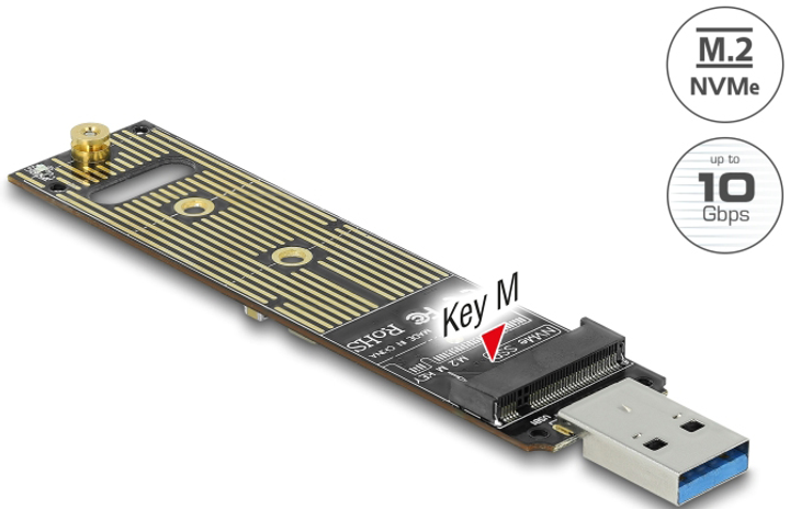 Adapter Delock M.2 NVMe PCIe SSD - USB 3.1 Gen 2 (4043619640690) - obraz 2