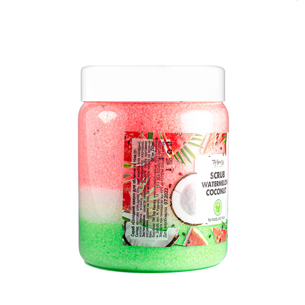 Скраб для лица и тела Top Beauty Watermelon Coconut с ароматом арбуза и кокосовым маслом 250 мл - изображение 3
