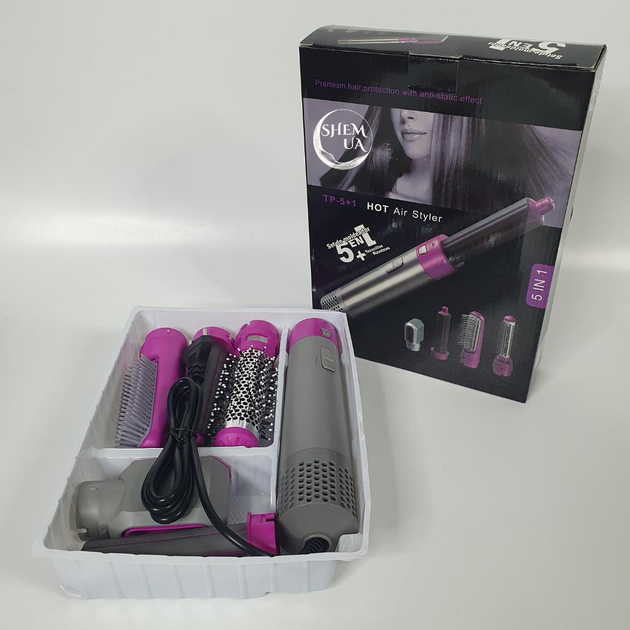 Стайлер фен-щетка Hot AIR Styler 1000 Вт с насадками для укладки и сушки волос MD-931 - изображение 3