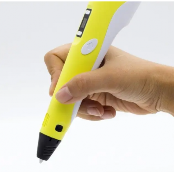 Набор для творчества 3Д ручка Желтая 3D Pen-6 c LCD дисплеем Графический планшет Трафареты 100 м пластика в комплекте - Фото 4 Набор для творчества 3Д ручка Желтая 3D Pen-6 c LCD дисплеем Графический планшет Трафареты 100 м пластика в комплекте - изображение 4