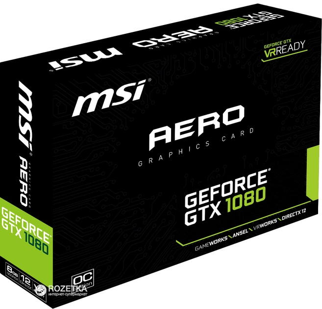 【動作確認済み】MSI GeForce GTX 1080 AERO 8G Видеокарта MSI PCI-Ex GeForce GTX 1080 AERO OC 8GB GDDR5X (256bit