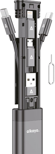 Кабель alkaya Venture Travel Kit USB-C - USB-A - Micro-USB - Lightning Black (GT-80006) - зображення 2