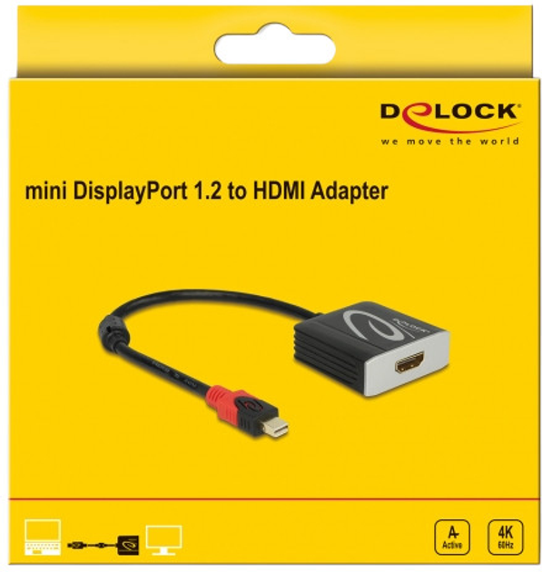 Адаптер Digitus DisplayPort 1.2 - HDMI 4K 60 Hz 20 см Black (4043619627356) - зображення 2