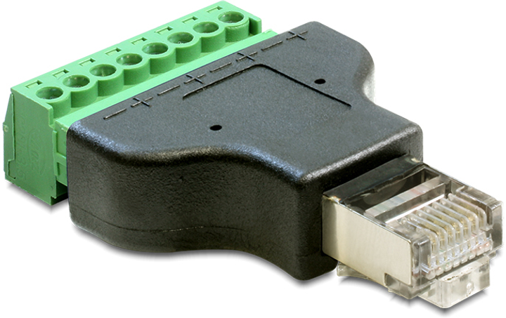 Adapter Delock RJ45 Terminal Block 8 pin 2-part 3.5 mm (4043619653898) - obraz 1