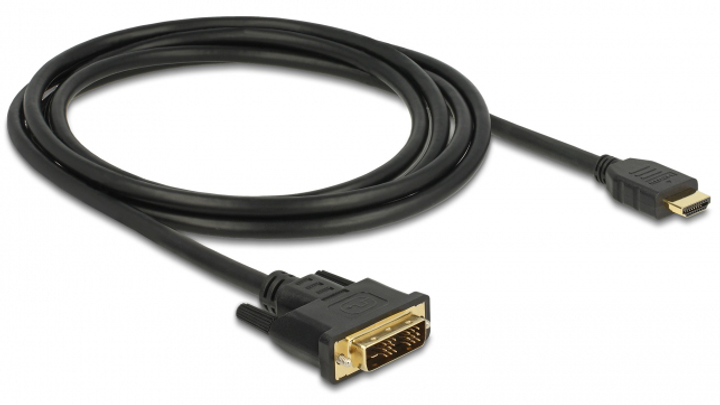 Adapter Delock HDMI - DVI 2 m Black (4043619855841) - obraz 1