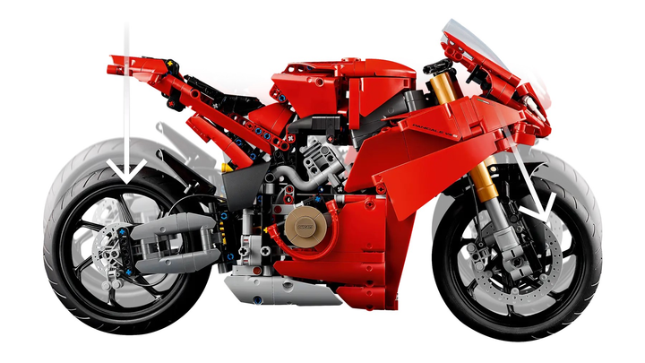 Конструктор LEGO Technic Мотоцикл Ducati Panigale V4 S 1603 елементи (42202) - зображення 4