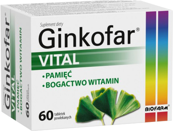  Харчова добавка Biofarm Ginkofar Vital 60 таблеток (5907695218633) - зображення 1