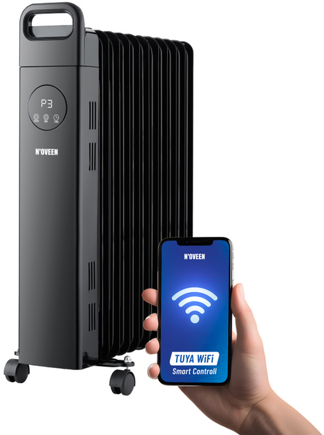 Масляний обігрівач N'OVEEN OH8099 WiFi Smart 2500 Вт - зображення 2