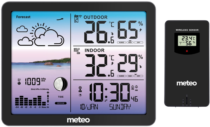 Stacja pogodowa Meteo SP107 Black (05SP107C) - obraz 3