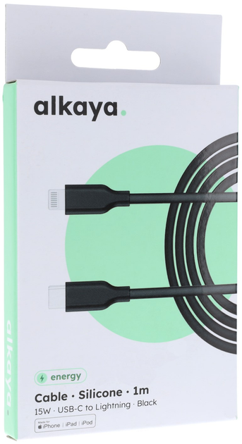 Кабель alkaya Speed Flex USB-C - Lightning 15W 1m Black (CL-60009) - зображення 2