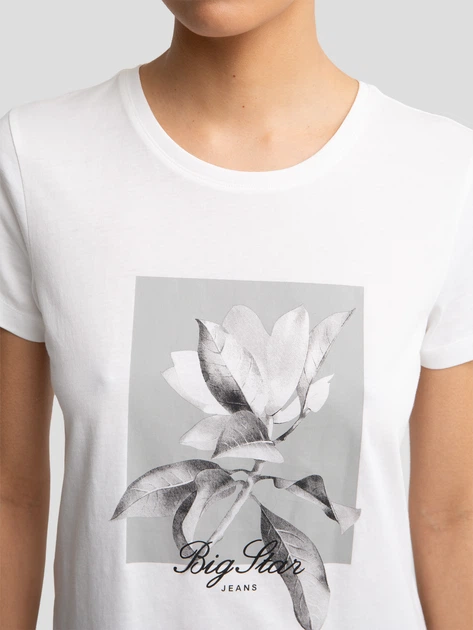 Koszulka damska bawełniana Big Star Rrosada 100 L Biała (5900714831974) - obraz 6