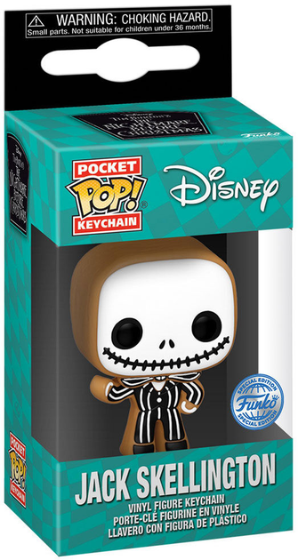 Brelok do kluczy Funko Pocket POP Disney Nightmare Before Christmas Jack Skellington Gingerbread Exclusive (889698677196) - obraz 1