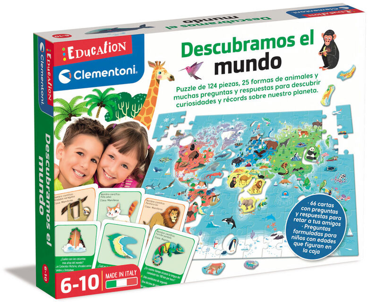 Puzzle Clementoni Lets Discover The World 50 x 70 cm 124 elementy (8005125554461) - obraz 1